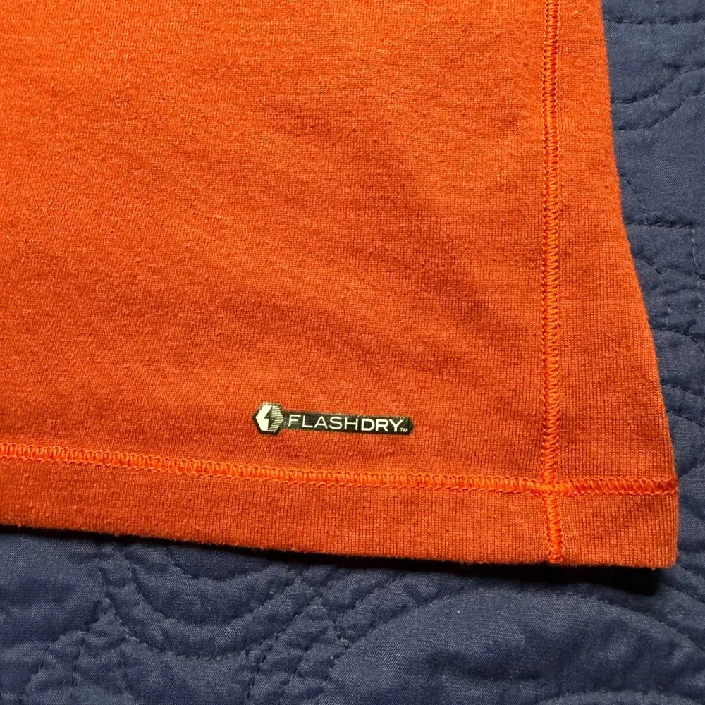 The North Face Mens FlashDry Training Shirt Orange Heather Short Sleeve Tee S